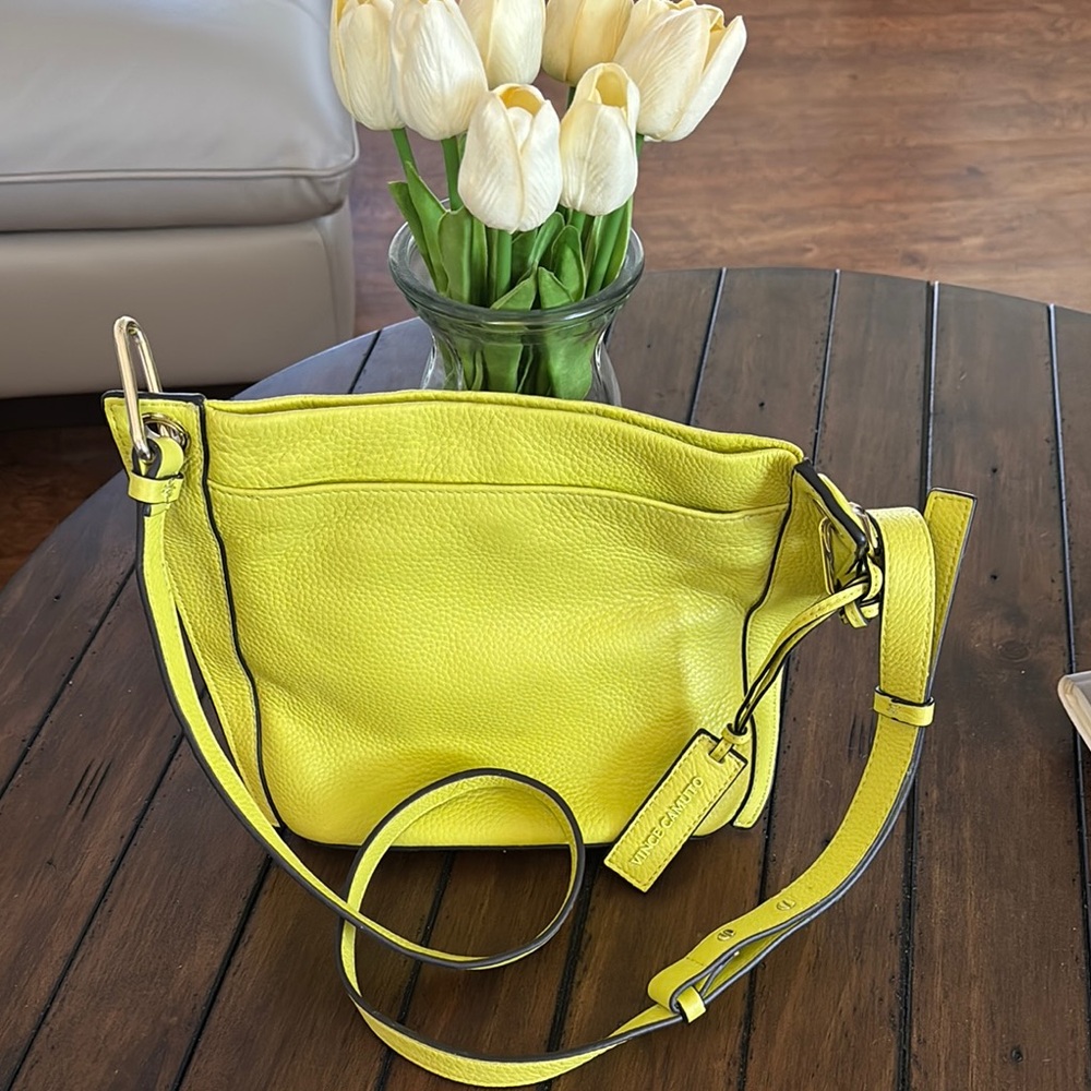 Vince Camuto Yellow Crossbody Bag with Gold Hardware
